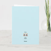 男の赤ちゃんパーソナライズされたツインズおめでとう,クマ カード (裏面)