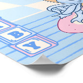 男の赤ちゃんパーソナライズされたテディベア子供部屋ポスター ポスター (角)