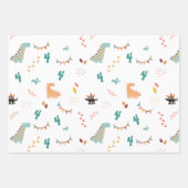 男の赤ちゃんパーソナライズされた恐竜の名前と年齢の誕生日 ラッピングペーパーシート (正面2)