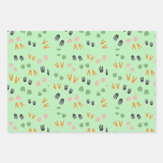 男の赤ちゃんパーソナライズされた恐竜の名前と年齢の誕生日 ラッピングペーパーシート (正面3)