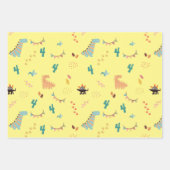 男の赤ちゃんパーソナライズされた恐竜の名前と年齢の誕生日 ラッピングペーパーシート (正面2)