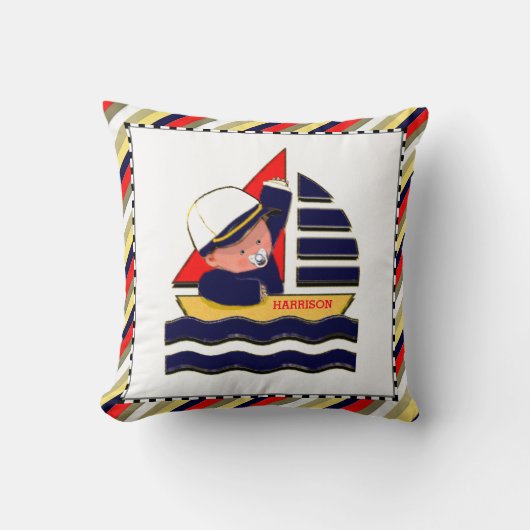 男の赤ちゃんパーソナライズされた贈与 クッション (正面)