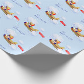 男の赤ちゃんパーソナライズされた贈与 ラッピングペーパー (角)