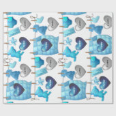 男の赤ちゃんパーソナライズされた ラッピングペーパー (フラット)