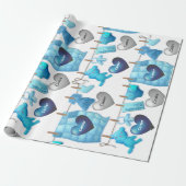 男の赤ちゃんパーソナライズされた ラッピングペーパー (アンロールド)