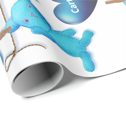 男の赤ちゃんパーソナライズされた ラッピングペーパー (ロールコーナー)