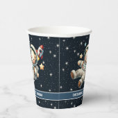 男の赤ちゃんパーティー紙カップテディベア宇宙飛行士 紙コップ (右)