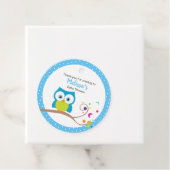 男の赤ちゃんビッグ目笑いフクロウメッセージカード フェイバータグ (インサイチュ)