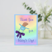 男の赤ちゃんビンキーありがとうハガキカスタマイズ-  ポストカード (スタンド正面)