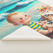 男の赤ちゃんビーチ シェルパブランケット (3/4)