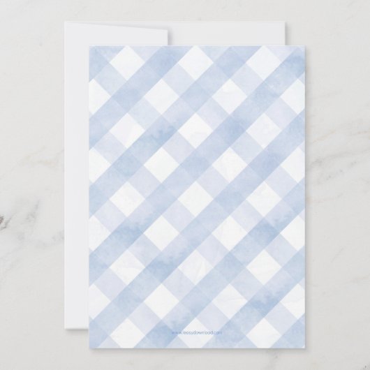 男の赤ちゃんピーターラビットベビーシャワー招待状 招待状 (裏面)