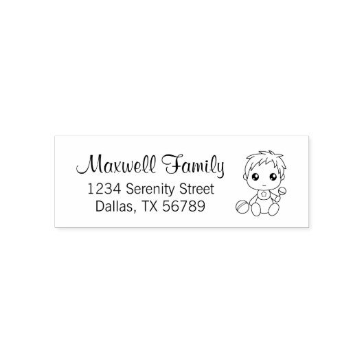 男の赤ちゃんファミリアドレス セルフインキングスタンプ (デザイン)