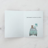 男の赤ちゃんフィアット500ドイツおめでとう カード (内部)