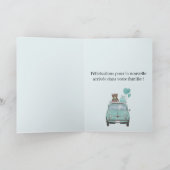 男の赤ちゃんフィアット500フランスのおめでとう カード (内部)