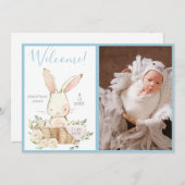 男の赤ちゃんフォトスクリプトの誕生発表 案内状 (正面/裏面)