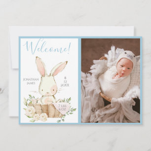 男の赤ちゃんフォトスクリプトの誕生発表 案内状