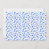 男の赤ちゃんフォトブルースクリプトハート誕生 案内状 (裏面)