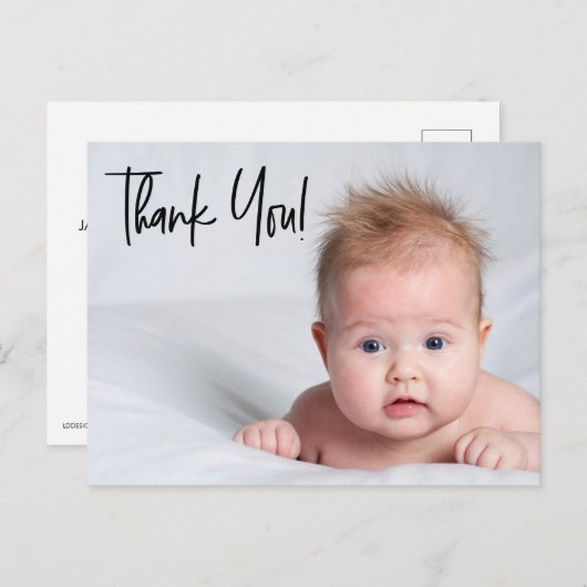 男の赤ちゃんフォトベビー感謝していシャワーYou Script ポストカード (正面/裏面)