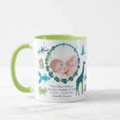 男の赤ちゃんフォトマグカップベビー統計かわいい鳥 マグカップ (左)