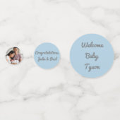 男の赤ちゃんフォト名カスタムベビー コンフェッティ (裏面)