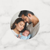 男の赤ちゃんフォト名カスタムベビー コンフェッティ (スモール正面)