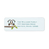 男の赤ちゃんフクロウ差出人住所ラベル ラベル (正面)