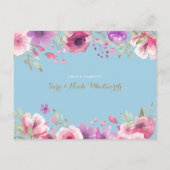 男の赤ちゃんフローラスクリプト写真ありがとう誕生 案内ポストカード (裏面)