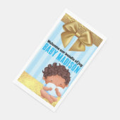 男の赤ちゃんブルーと金ゴールドバビシャワー招待状 (コーナー)