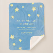 男の赤ちゃんブルーウォーターお洒落カラーかわいい星 シェルパブランケット (正面)