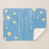 男の赤ちゃんブルーウォーターお洒落カラーかわいい星 シェルパブランケット (正面(横))