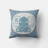 男の赤ちゃんブルーエレファント誕生の発表スター クッション (裏面)