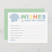 男の赤ちゃんブルーカラフルジャングル動物の願い アドバイスカード (正面/裏面)