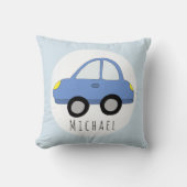 男の赤ちゃんブルーカービークル名子供部屋 クッション (正面)