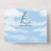 男の赤ちゃんブルークラウドバルーンシャワー招待状 オールインワン招待状 (裏面)