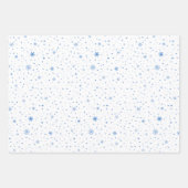 男の赤ちゃんブルークリスマス雪だるまと雪片 ラッピングペーパーシート (正面2)