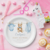男の赤ちゃんブルークロザラインベビーシャワー ペーパープレート (パーティー)