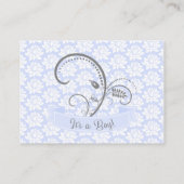 男の赤ちゃんブルーグレイおむつラッフルチケット エンクロージャーカード (裏面)