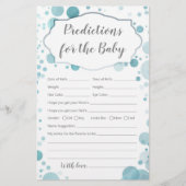 男の赤ちゃんブルーシャワーゲームの予測とアドバイス (正面)