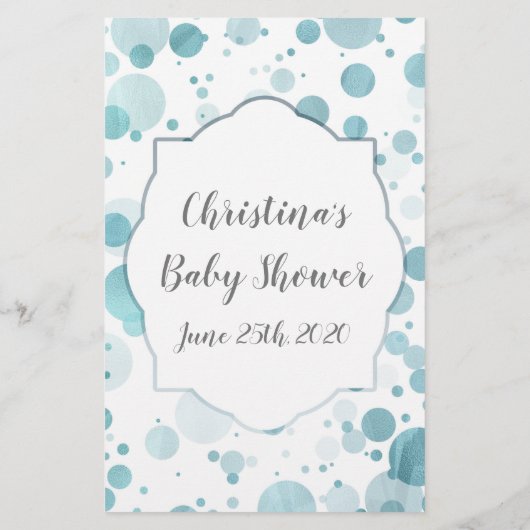 男の赤ちゃんブルーシャワーゲームの予測とアドバイス (裏面)