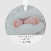 男の赤ちゃんブルーシューズクリスマスアクリルオーナメント オーナメント (裏面)