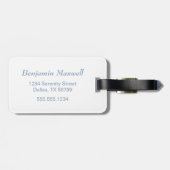 男の赤ちゃんブルージャンプスーツ名前をカスタムする ラゲッジタグ (裏面横)