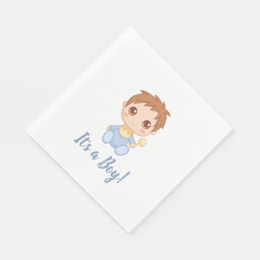 男の赤ちゃんブルージャンプスーツ スタンダードランチョンナプキン (角)