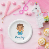 男の赤ちゃんブルージャンプスーツ ペーパープレート (パーティー)