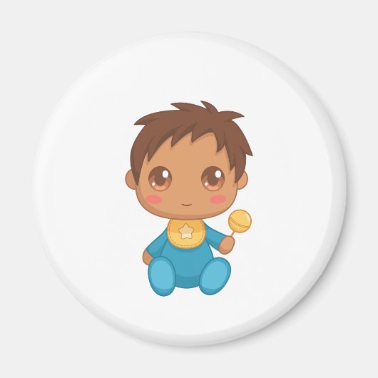 男の赤ちゃんブルージャンプスーツ マグネット (正面)