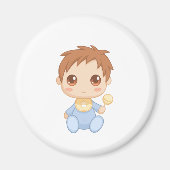 男の赤ちゃんブルージャンプスーツ マグネット (正面)