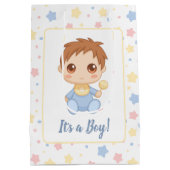 男の赤ちゃんブルージャンプスーツ ミディアムペーパーバッグ (裏面)