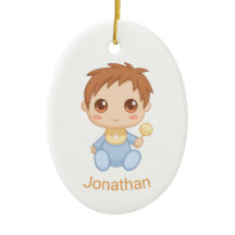 男の赤ちゃんブルージャンプスーツ、名前をカスタムする、写真