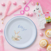 男の赤ちゃんブルースクリプトキュートかわいい愛らしい赤ちゃんシャワー ペーパープレート (パーティー)