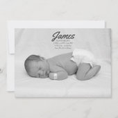 男の赤ちゃんブルーストライプの誕生発表 招待状 (正面)