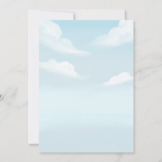 男の赤ちゃんブルーストークボホベイビーシャワー招待状 招待状 (裏面)